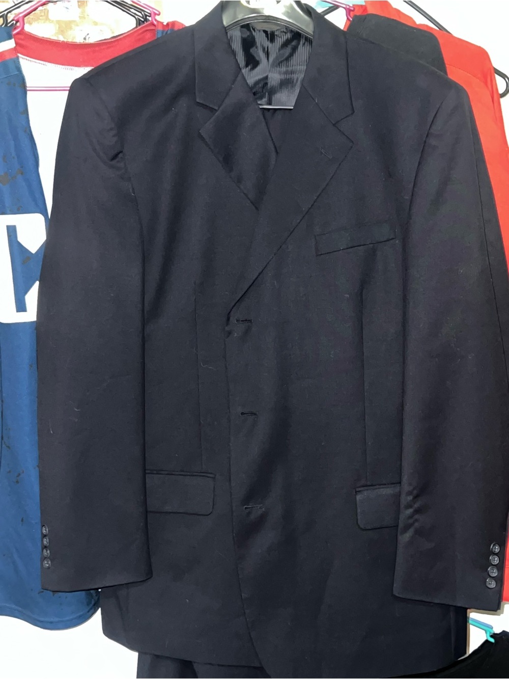 Double-Breasted Men's Suit size 48L 40/30 pants